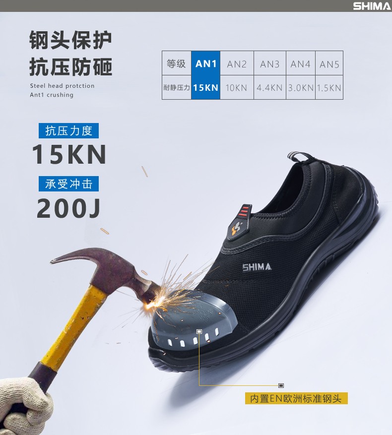 SHIMA?，?3001防砸防靜電防刺穿勞保鞋圖片3