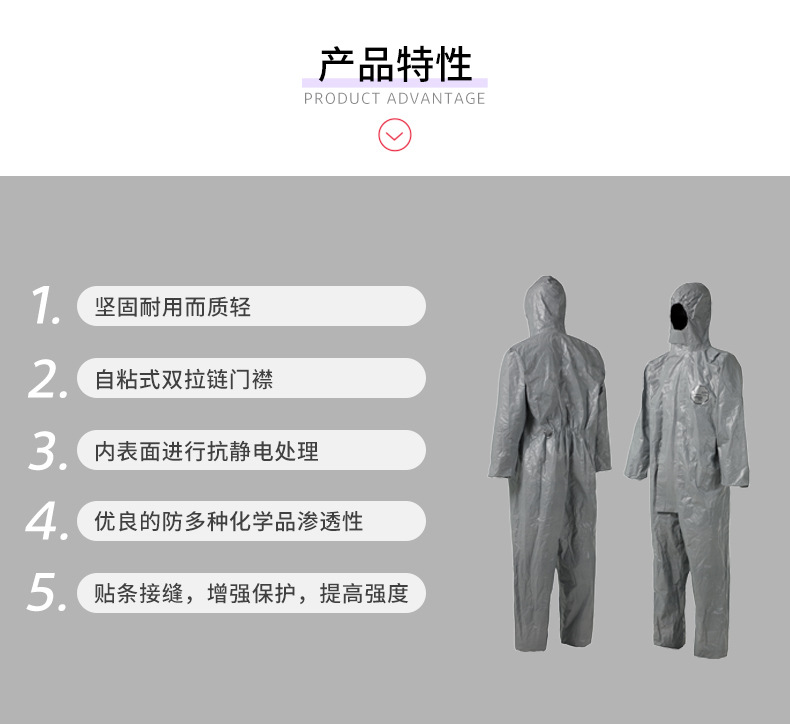 杜邦Tychem6000 TF198T GY防化服帶帽連體化學(xué)防護服2