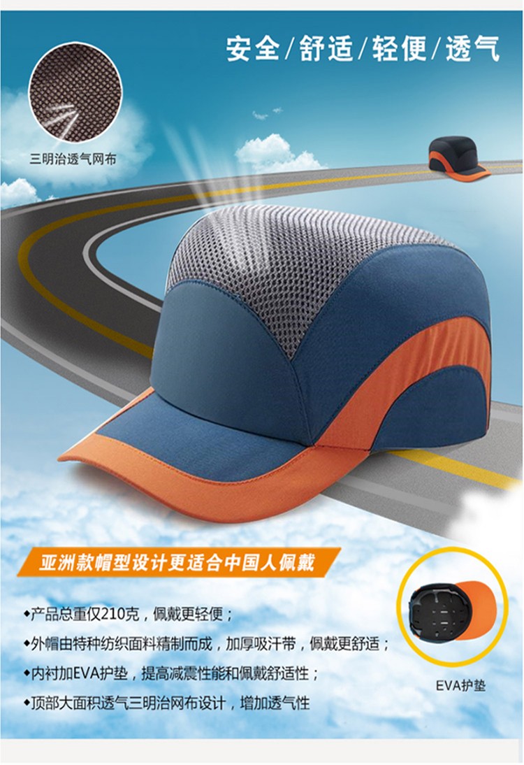 賽銳SFT-TB010-28BK輕型防撞帽(舒適款)3