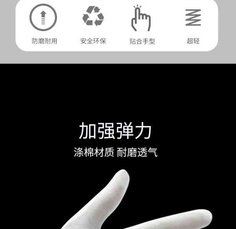 漢盾HD-GP5503滌棉白色禮儀勞保手套3