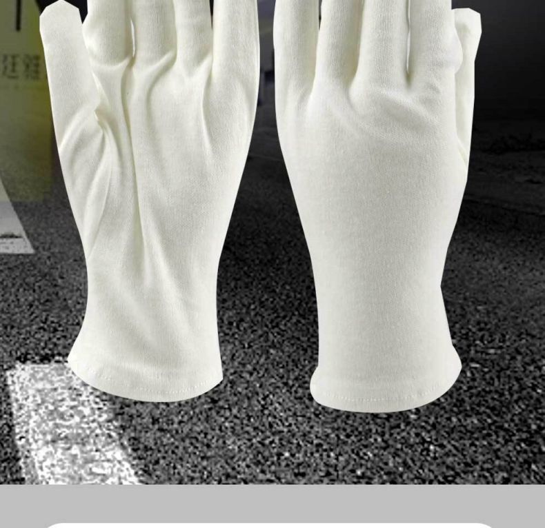 漢盾HD-GP5506純棉白色禮儀勞保手套2