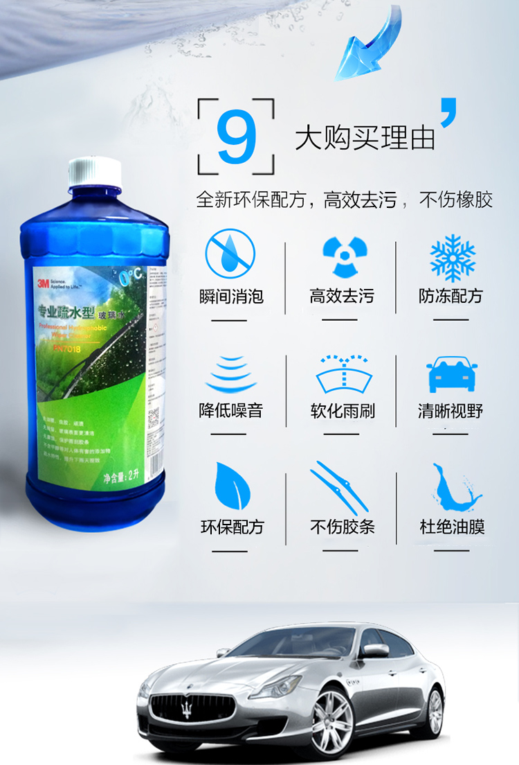 3M PN7018專業(yè)疏水型玻璃水0度3