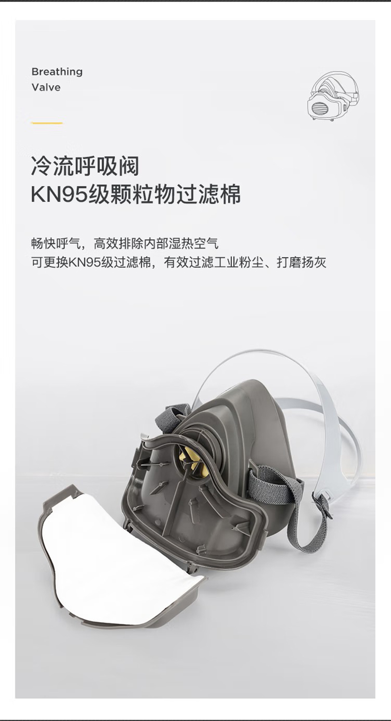 定和DH20122橡膠半面罩防毒面具-5