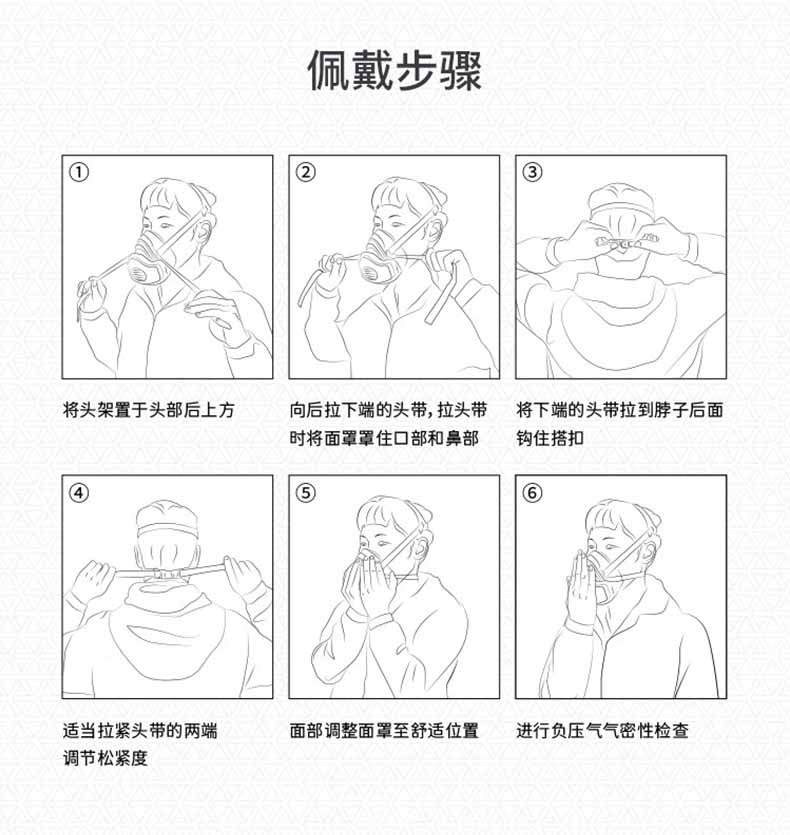 定和DH20122橡膠半面罩防毒面具-11