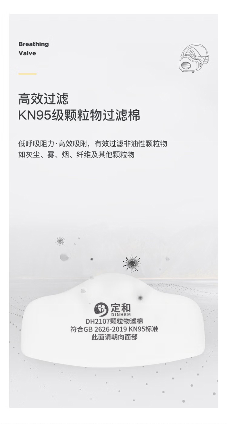 定和DH2107顆粒物濾棉KN95過(guò)濾棉2