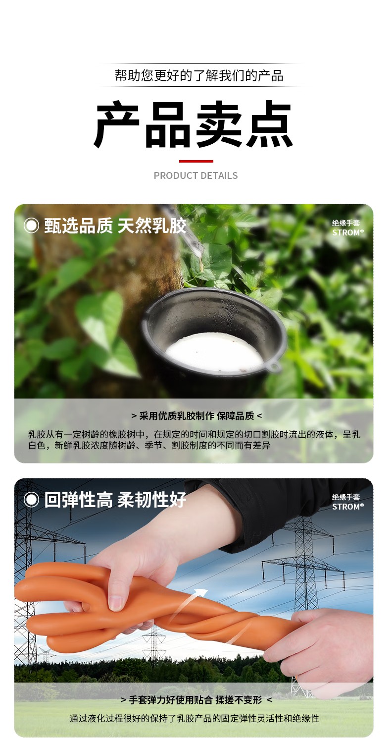 0LO-100/SI-280 STROM乳膠絕緣手套11