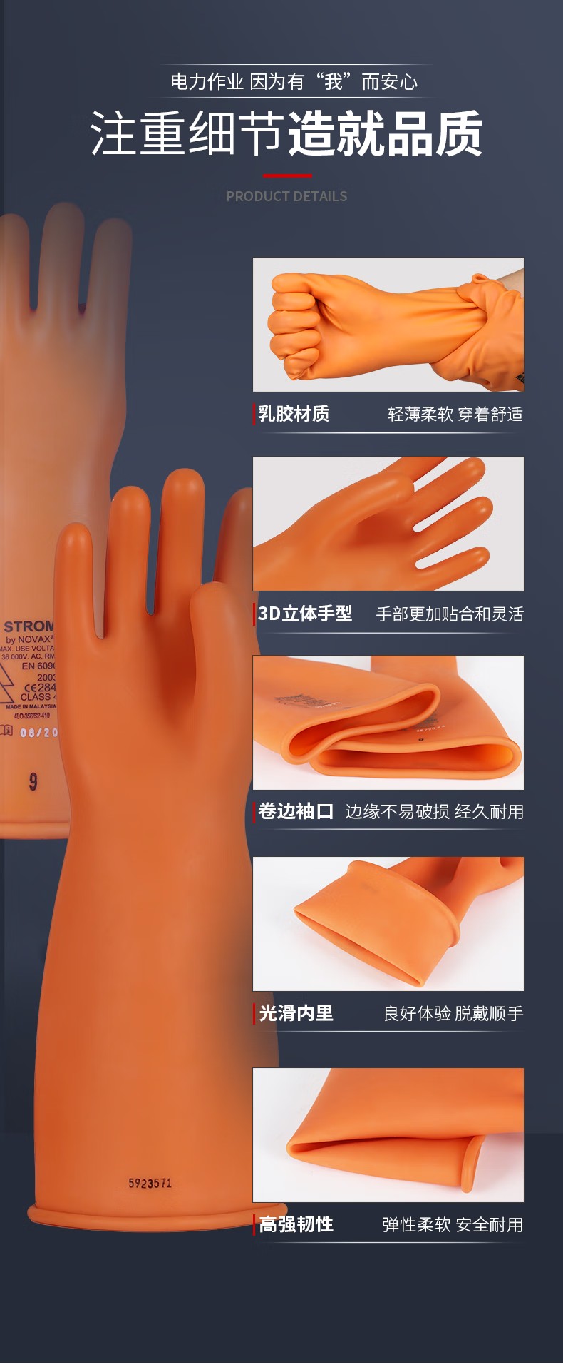 3LO-290/S2-410 STROM乳膠絕緣手套7