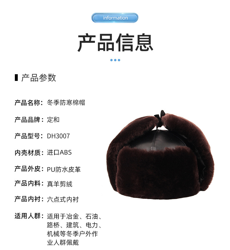 定和DH3007冬季防寒保暖棉質(zhì)ABS安全帽3