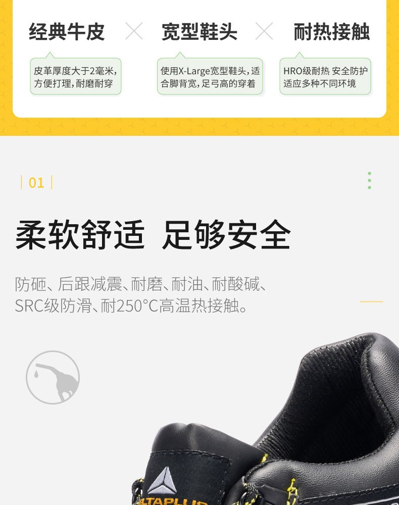 代爾塔301922 NAVARA2 S1P HRO HI CI防砸防刺穿防靜電安全鞋3