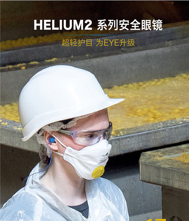 代爾塔101106 HELIUM2 CLEAR超輕量款防霧防刮防沖擊安全防護眼鏡1