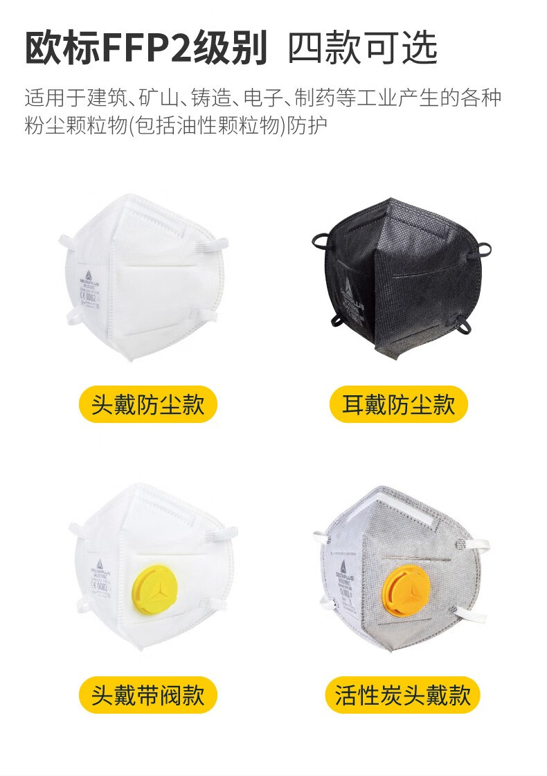 代爾塔104205 M1202BHNC折疊耳戴式FFP2級防塵口罩4