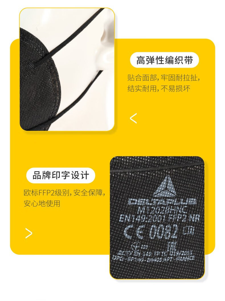 代爾塔104202 M1202VBC折疊帶閥頭戴式FFP2級防塵口罩6