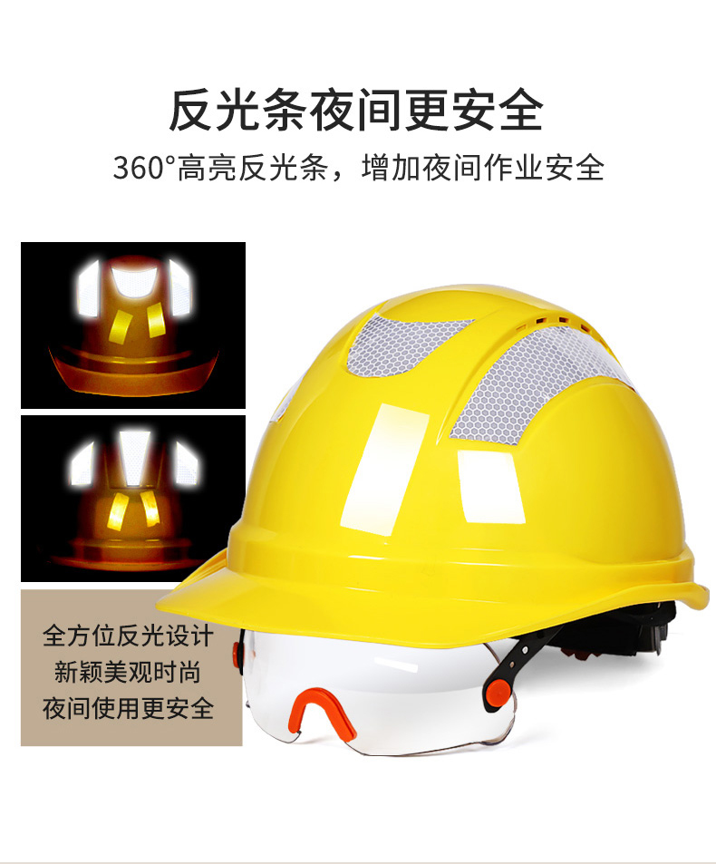 定和DH3021內(nèi)置護(hù)目鏡帶透氣孔ABS安全帽5