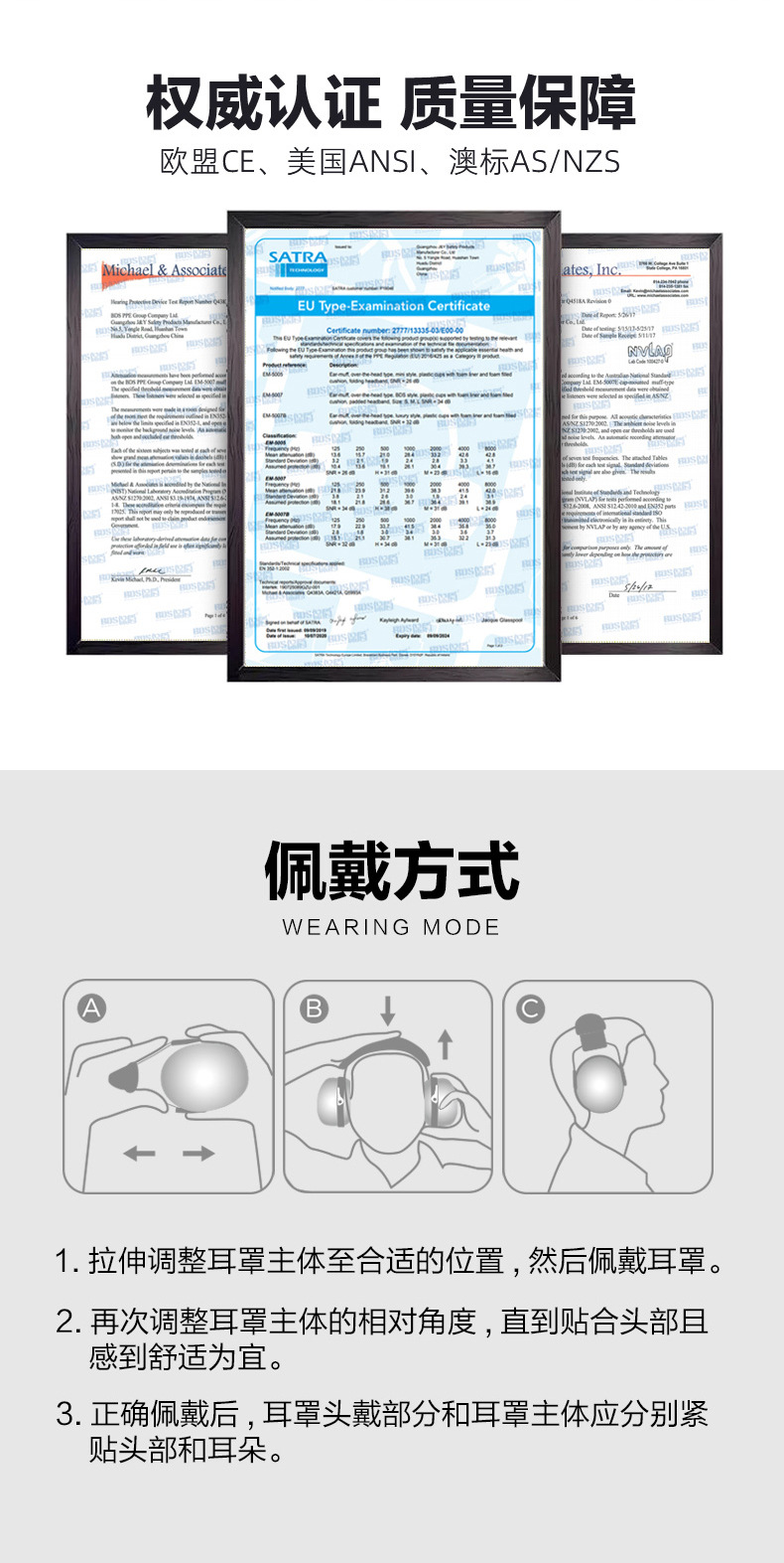 定和DH1021頭戴式ABS防噪音耳罩11
