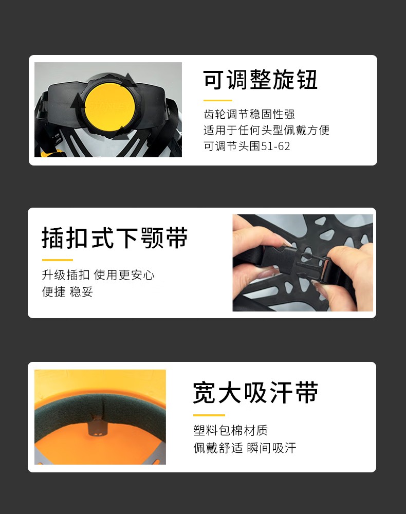 STANLEY史丹利ST1120專業(yè)級V型透氣工程ABS安全帽7