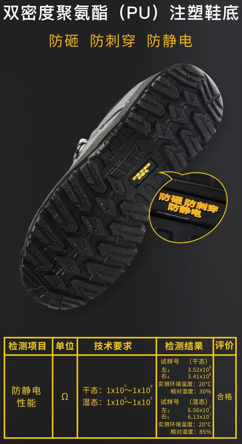 STANLEY史丹利ST6112灰色反毛牛皮防砸防刺穿防靜電安全鞋2