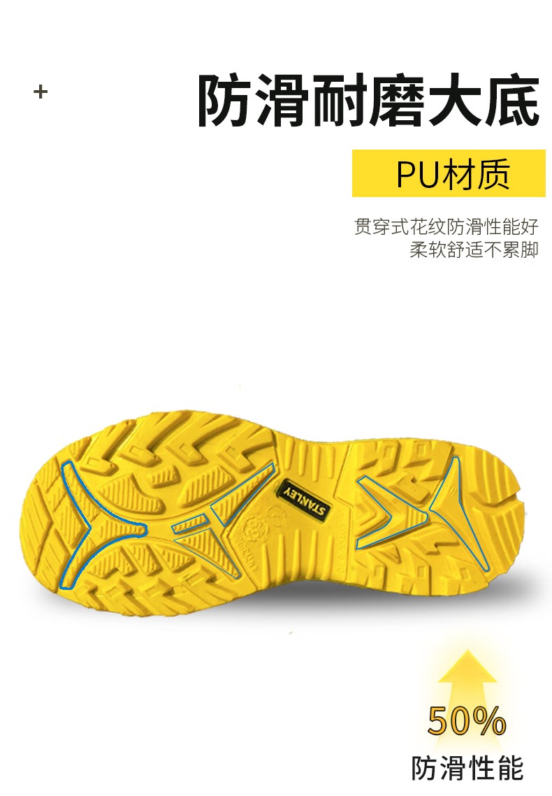 STANLEY史丹利ST6116灰黑色反毛牛皮防砸防刺穿安全鞋6