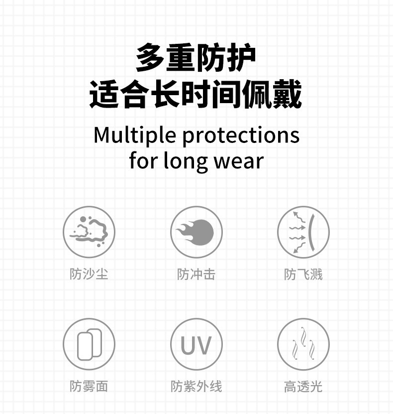 2定和DH4011高清透明多功能防護(hù)眼鏡