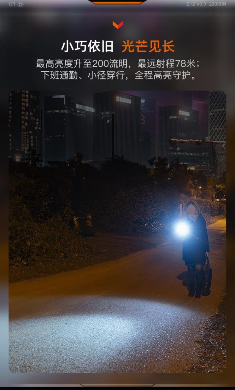 FENIX菲尼克斯E12 E系列便攜式EDC手電2.jpg