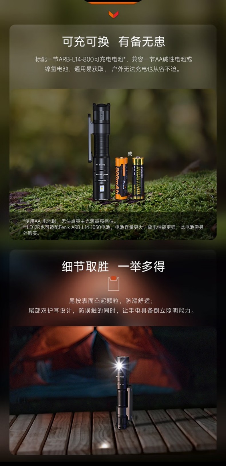 FENIX菲尼克斯LD12R LD系列雙光源多用途便攜手電7.jpg