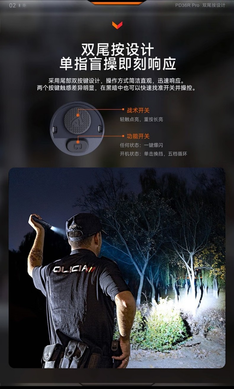 FENIX菲尼克斯PD36R Pro PD系列高性能充電戰(zhàn)術(shù)小直筒手電3.jpg
