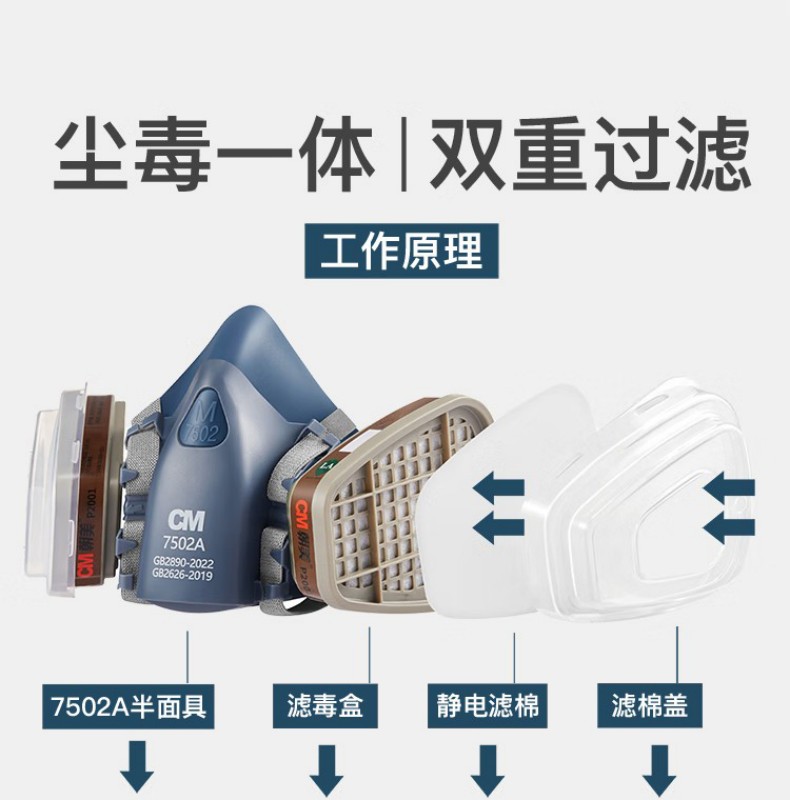 朝美B100防非油性顆粒物KN100濾塵棉1