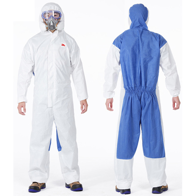 3M4535白色帶帽連體防護(hù)服