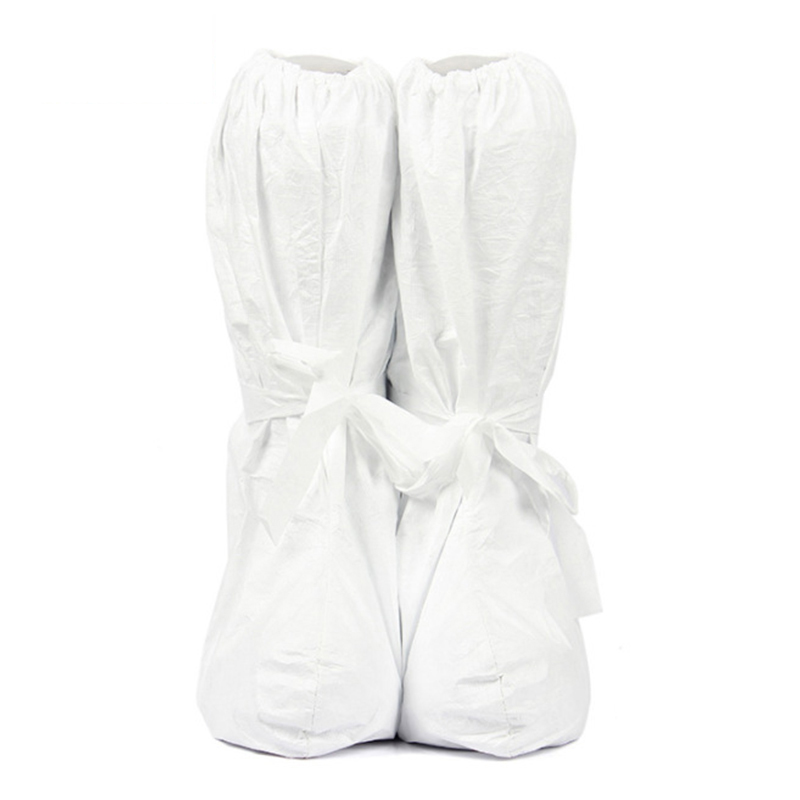 定和DH5112白色一次性無紡布靴套高筒加長綁帶鞋套