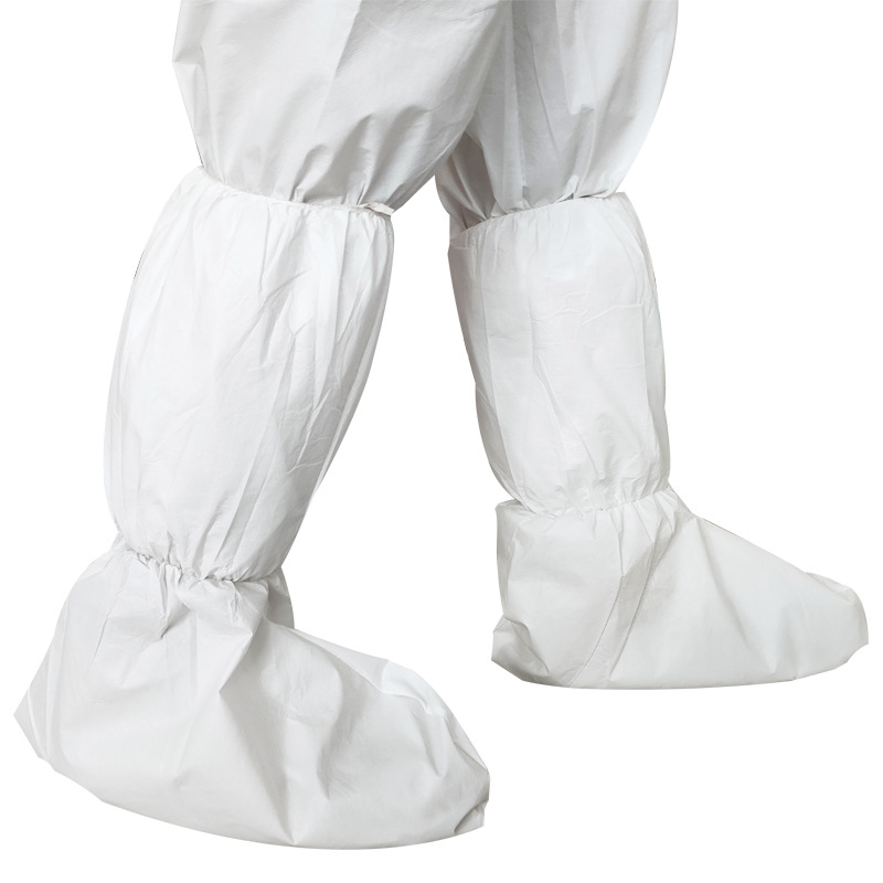 定和DH5110白色長(zhǎng)筒雙筋覆膜無(wú)紡布靴套