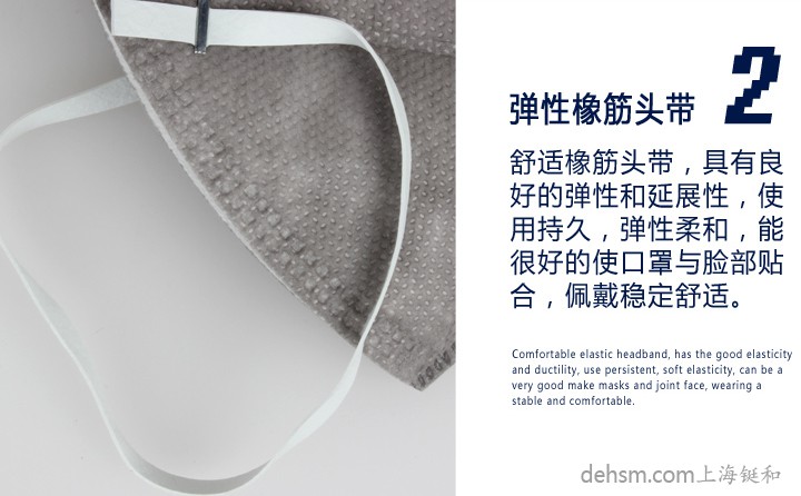 3M9022口罩彈性橡筋頭帶，使口罩貼合性更好