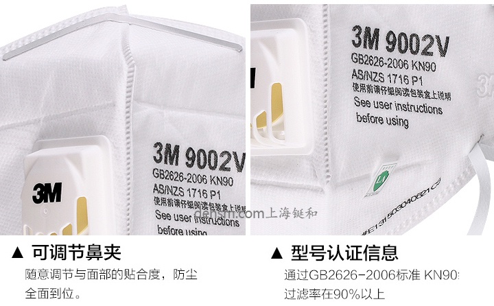3M9002V口罩可調(diào)節(jié)鼻夾，符合國標認證