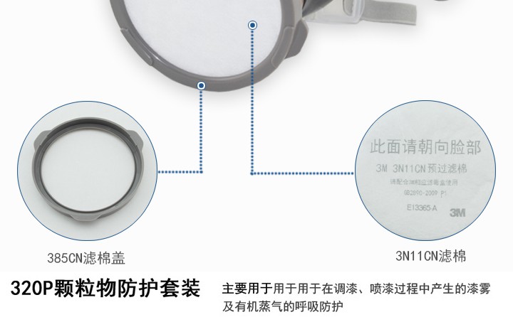 3M320P防毒面具配件展示圖
