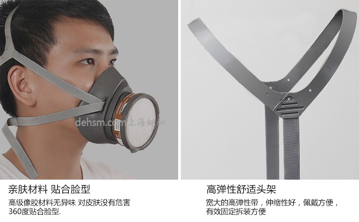 3M3200化工噴漆防毒面具高級(jí)橡膠材質(zhì)，頭帶舒適