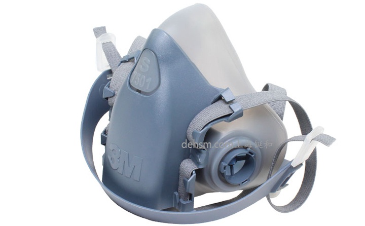 3M7501硅膠半面罩防毒面具圖片-側(cè)面