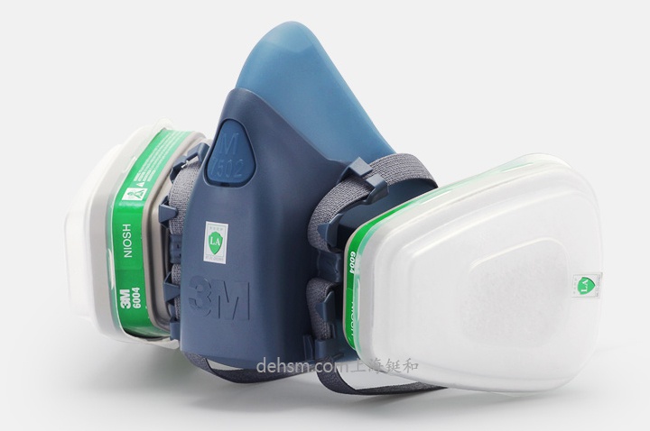 3M7502+6004防氨氣甲胺防毒面具圖片-側面