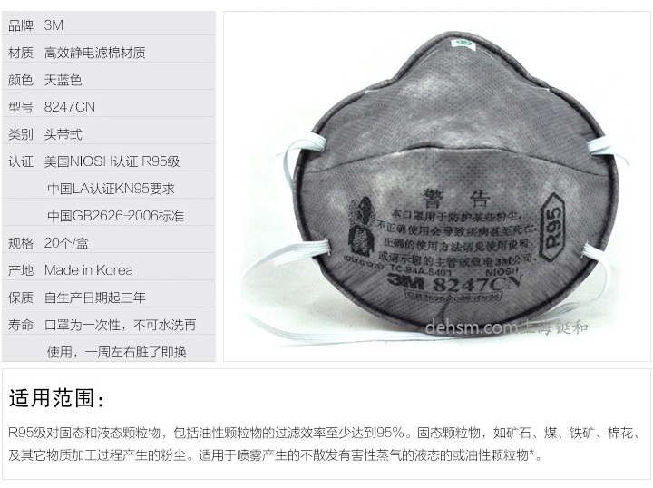 3M8247R95有機(jī)蒸氣異味及顆粒物防護(hù)口罩特點(diǎn)性能介紹