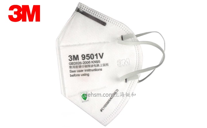 3M9501V KN95防塵口罩圖片-側面