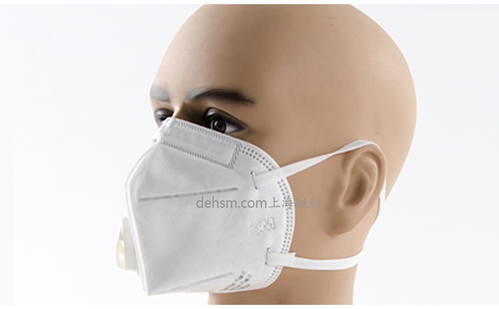 佩戴3M9505VGA用防霧霾口罩圖片-左側(cè)面