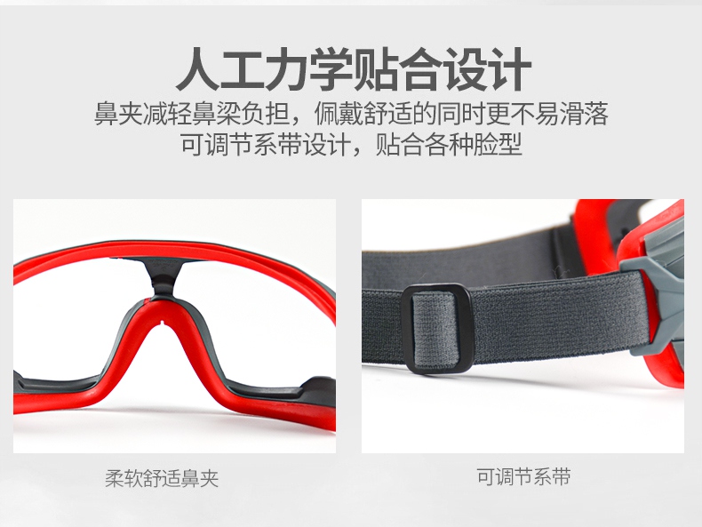 3M GA501護(hù)目鏡人工力學(xué)貼合設(shè)計(jì)