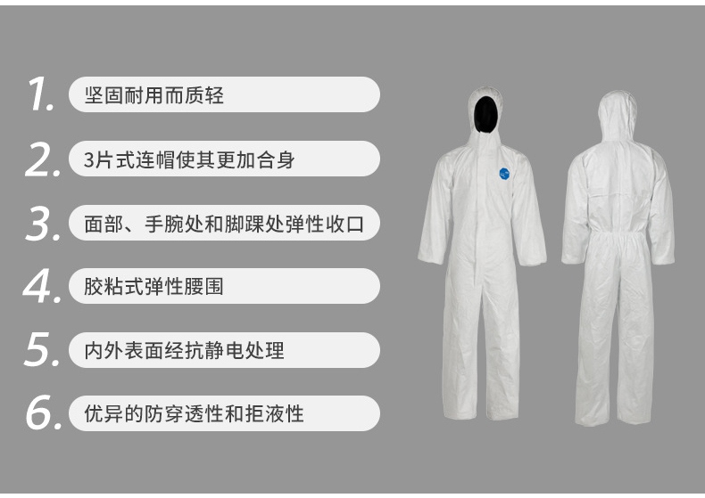 杜邦Tyvek400連體防護(hù)服TBM001特點(diǎn)