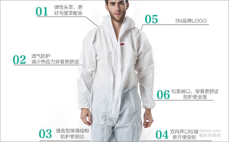 3M4515連體防護服彈性頭罩，透氣防護