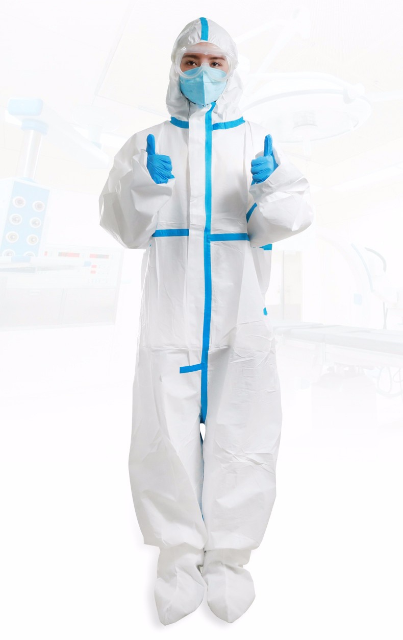 一次性膠條型醫(yī)用隔離衣實物圖