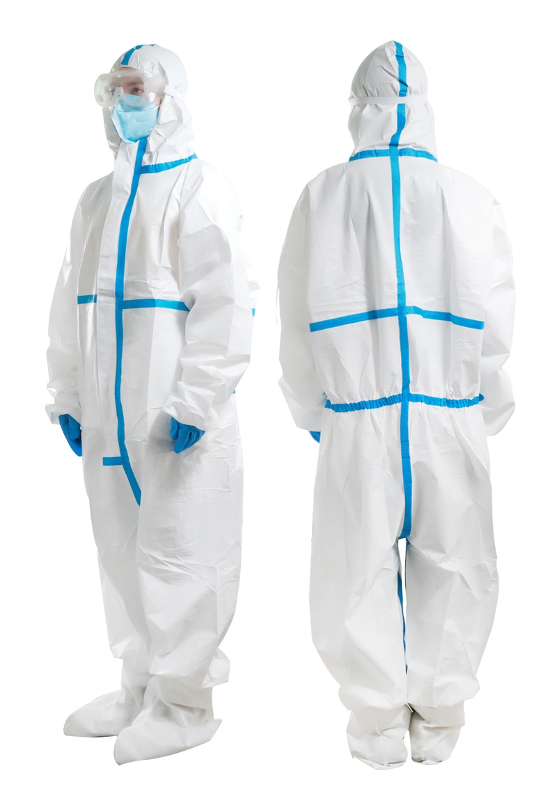 一次性膠條型醫(yī)用隔離衣圖片-側面