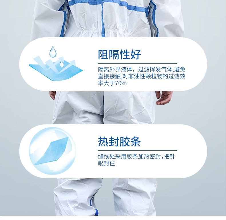 振德一次性醫(yī)用防護(hù)服阻隔性好