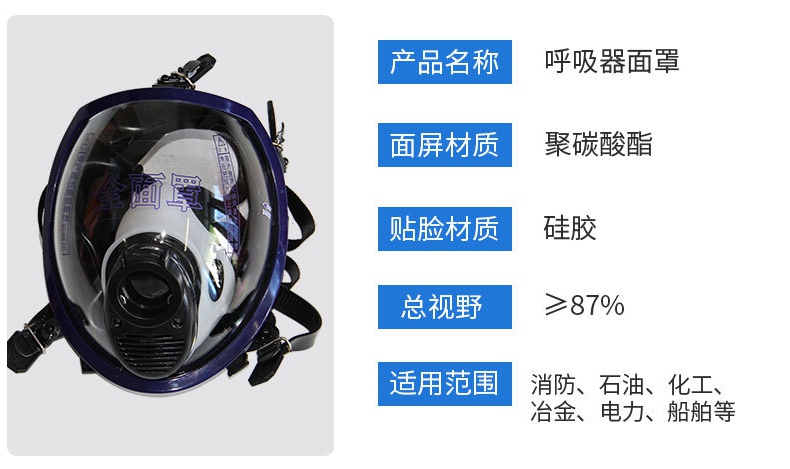 正壓式空氣呼吸器球形全面罩圖片