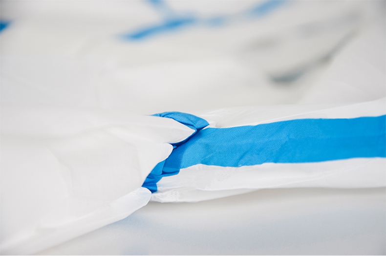 綠禾雀一次性醫(yī)用防護(hù)服藍(lán)色膠條密封