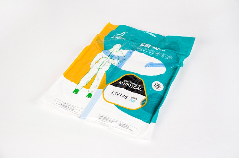 綠禾雀一次性醫(yī)用防護(hù)服包裝圖