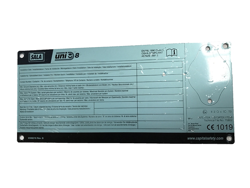 3M凱比特7241033導(dǎo)軌生命線吊牌圖1