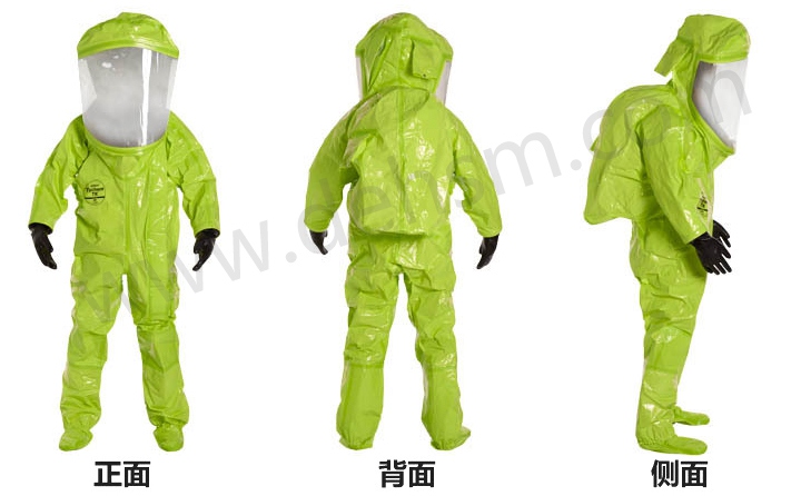 杜邦TK554 A級(jí)防護(hù)服正面、背面及側(cè)面圖