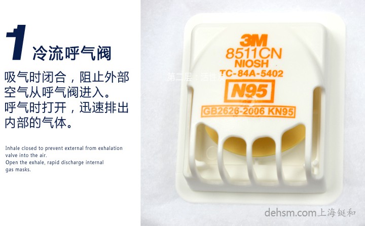 3M8511N95防護口罩冷流呼氣閥
